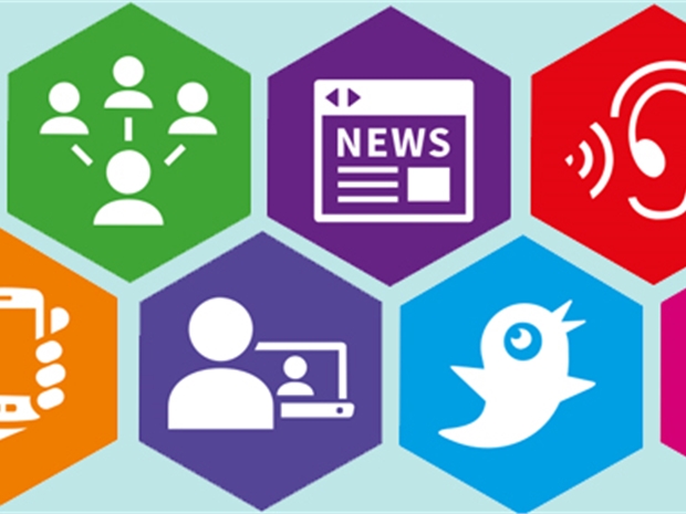 multi coloured logos showing carious forms of communication platform logos