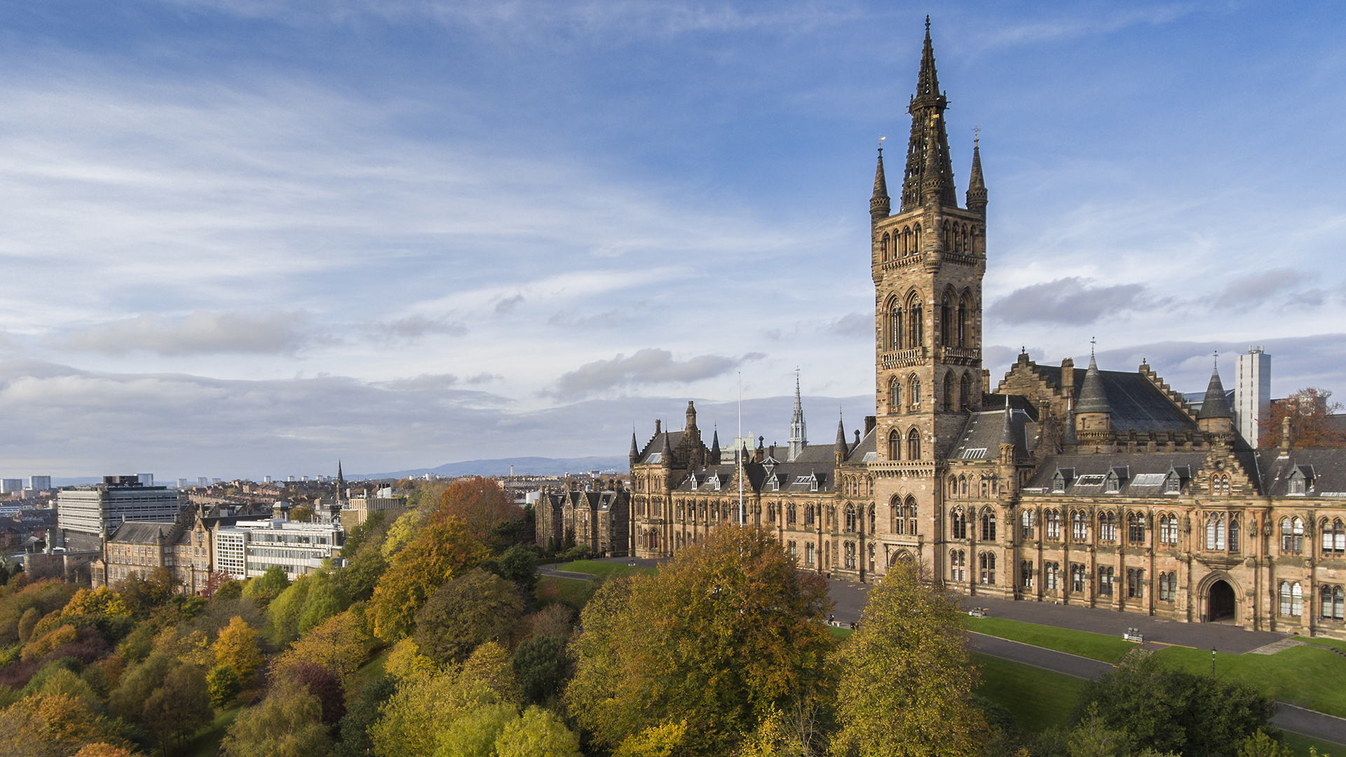 gilbert scott tower daytime sunny day blue sky